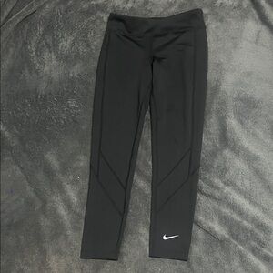 Nike Black Athletic Leggings with White Swoosh